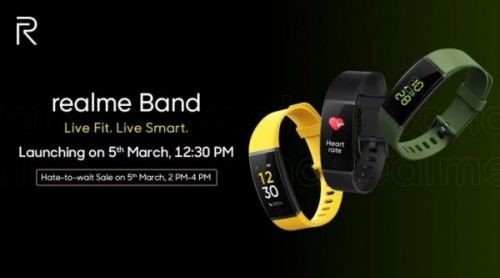 Фитнес-трекер Realme Band IP68 с пульсометром и USB-A дебютирует 5 марта