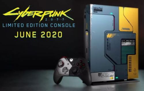 Microsoft Xbox в стиле Cyberpunk 2077 светится в темноте