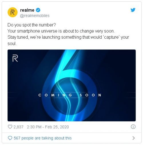 По словам компании, запуск серии Realme 6 неизбежен