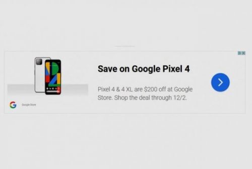 Реклама Google Store: Pixel 4 и 4 XL со скидкой в 200 долларов каждый