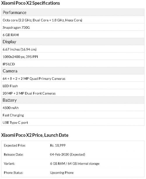 Варианты POCO X2 6 ГБ и 8 ГБ ОЗУ перечислены в Geekbench перед запуском